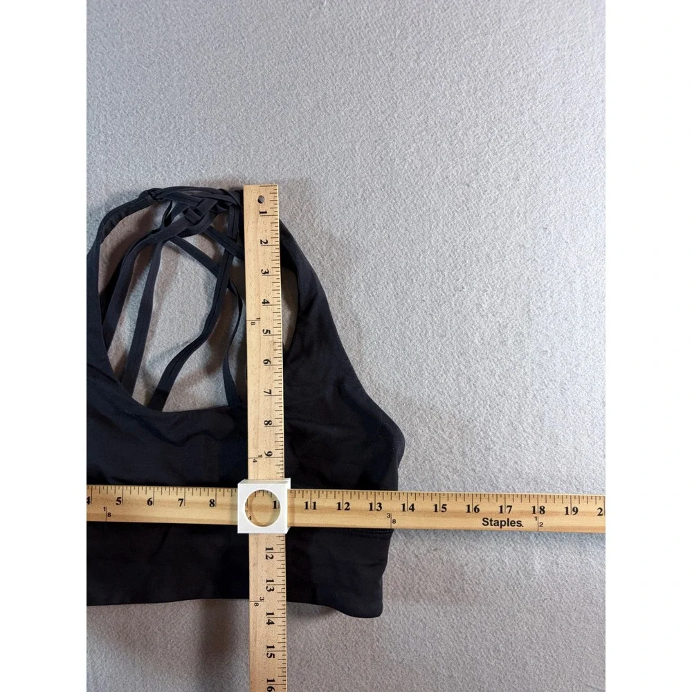 Lululemon Free To Be Wild Sports Bra Black Strappy Back Activewear Womens Size 6